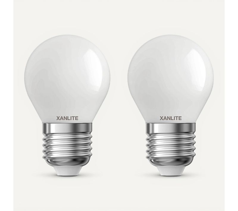 Lot 2 ampoules LED P45 E27 XANLITE HOME Blanc chaud