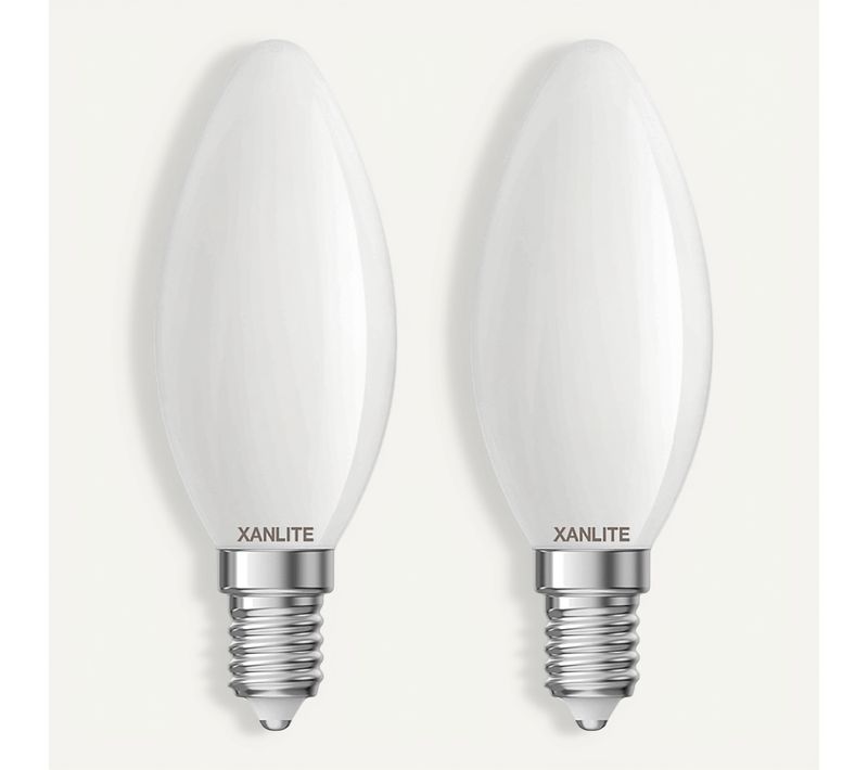 Lot 2 ampoules LED Flamme E14 XANLITE HOME Blanc froid