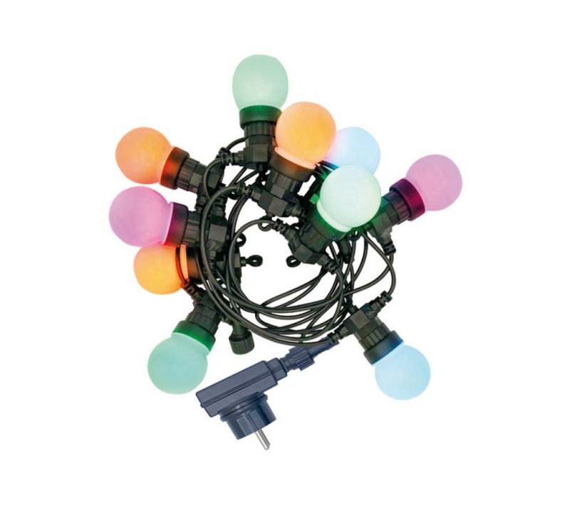 Guirlande Lumineuse LED 5m 230v, Extensible Ip44, 10 Boules P45, 8 Modes D'utilisation
