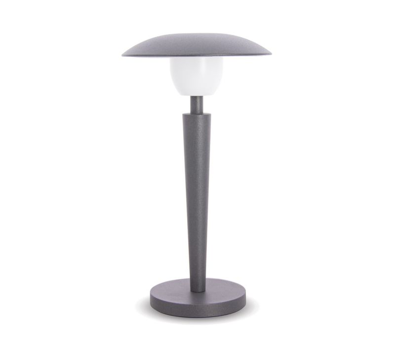 Lampe De Table LED Ip44, 400 Lumens, Rechargeable USB, 25cm, Cct et Dimmable, Gris