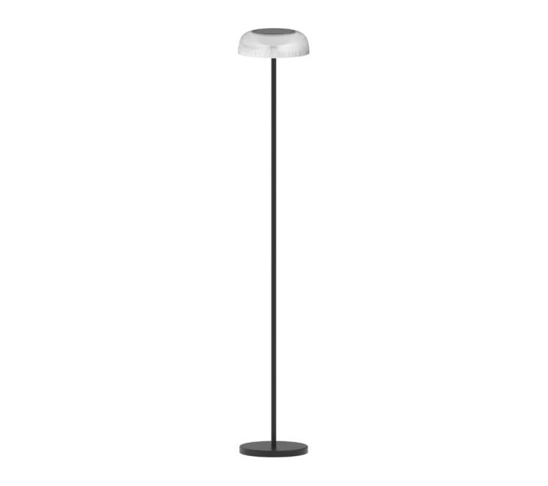 Lampadaire LED Extérieur Innis Noir - Solaire et Rechargeable - Ip44 - Blanc Chaud (3000k)