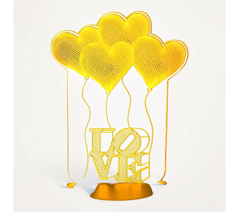 Lampe LED 3d Hearts