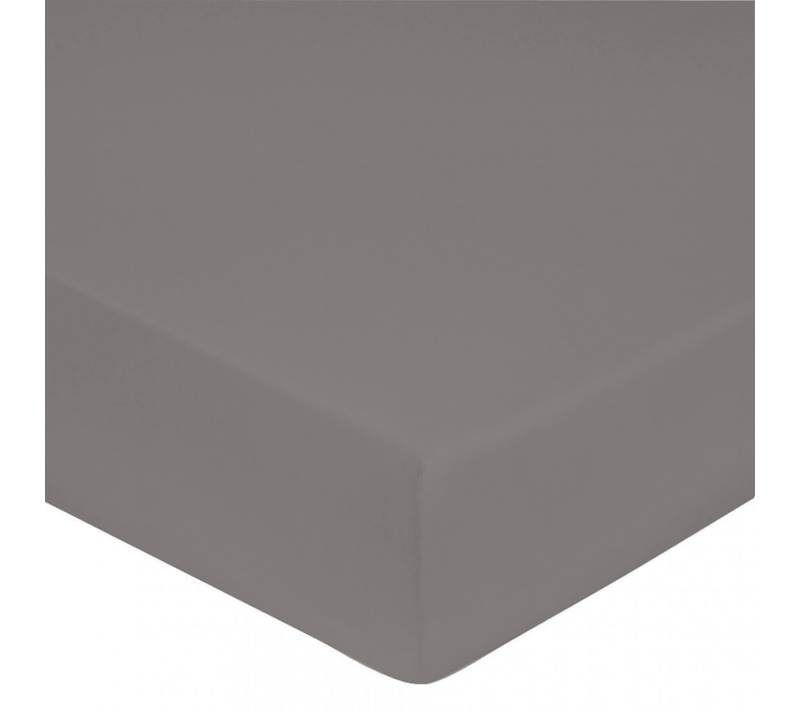 Drap Housse 180x200 Cm Satin De Coton Gris