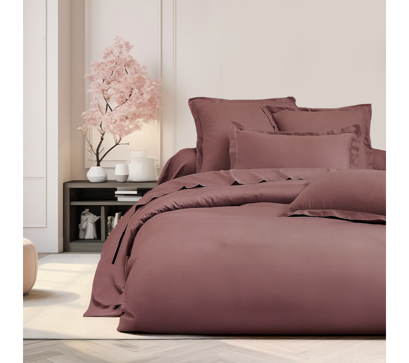 Housse De Couette 200x200 Cm Satin De Coton Rose