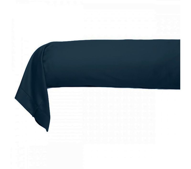 Taie De Traversin 86x185 Cm Satin De Coton Bleu