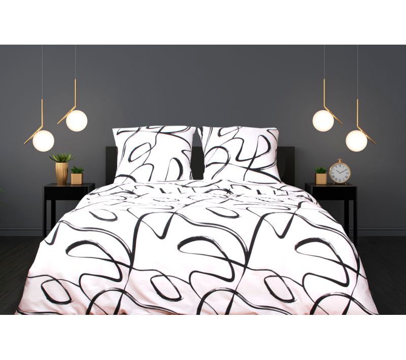 Housse De Couette + Taies D'oreiller 200x200 Cm "irregulaire" Coton Imprimé.