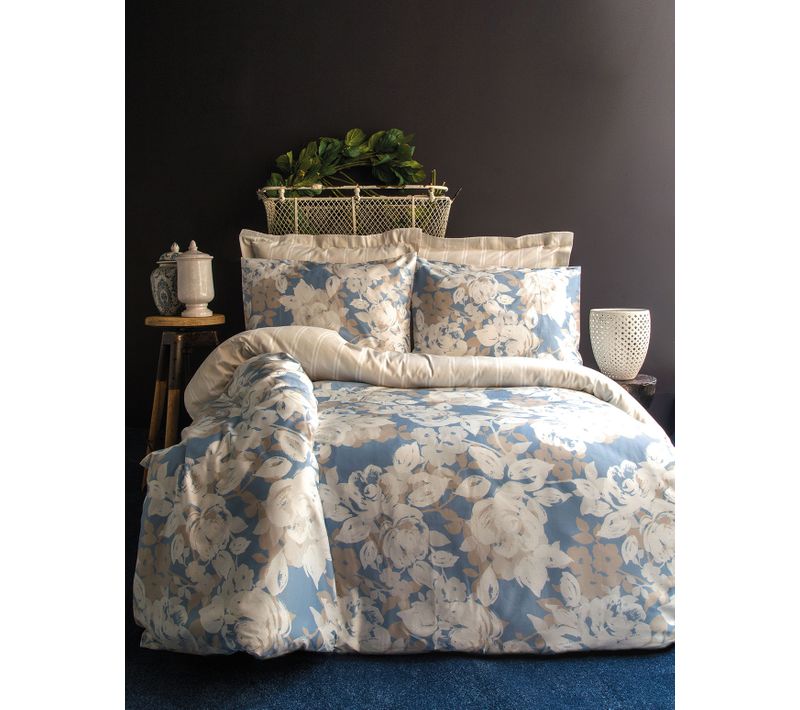 Housse De Couette + Taies Oreiller 240x220 Cm Satin De Coton "decor"