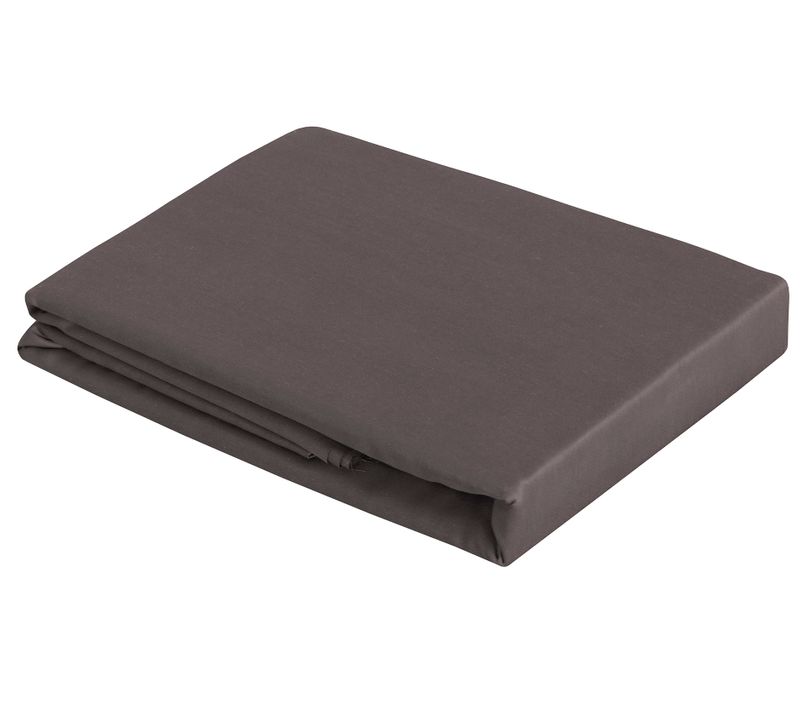 Drap Plat 2 Personnes 240x300 Cm Satin De Coton Anthracite