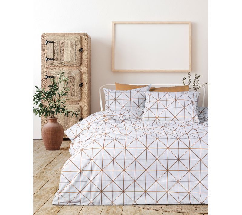 Parure De Lit  2 Personnes  200x200 Cm Coton Imprimé