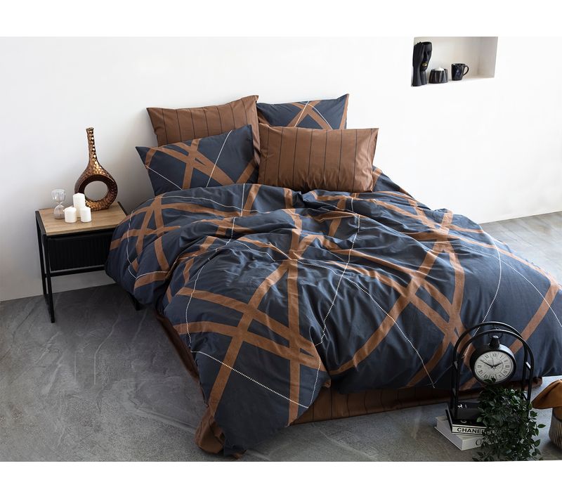 Parure De Lit  2 Personnes  200x200 Cm Coton Imprimé