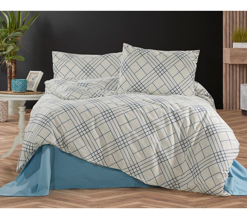 Parure De Lit 2 Personnes 200x200 Cm Coton Imprimé