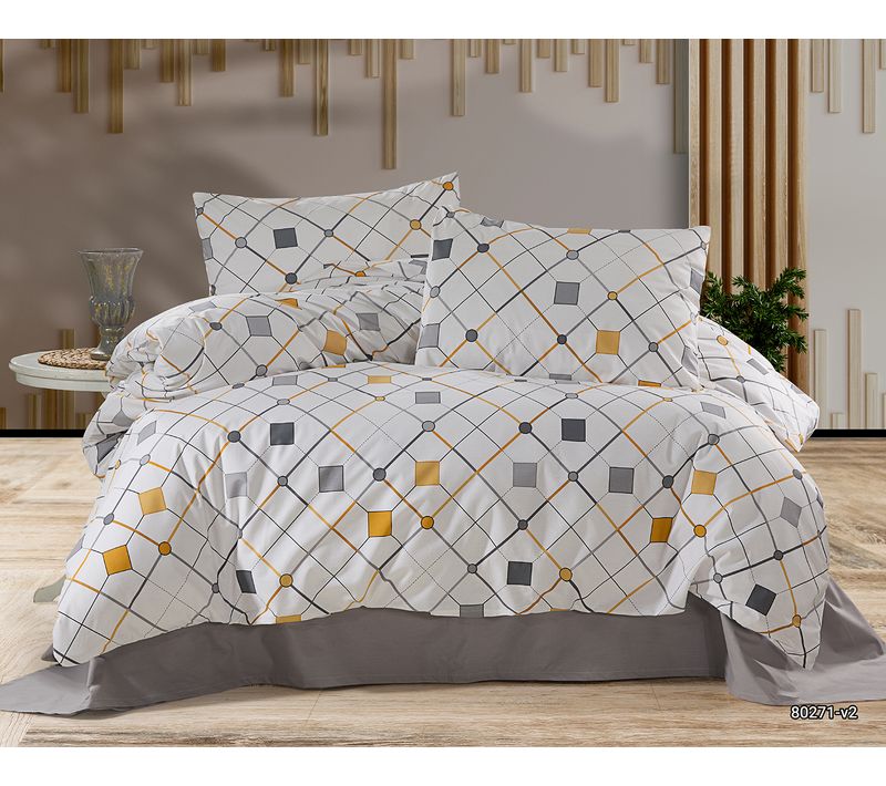 Parure De Lit  2 Personnes  200x200 Cm Coton Imprimé