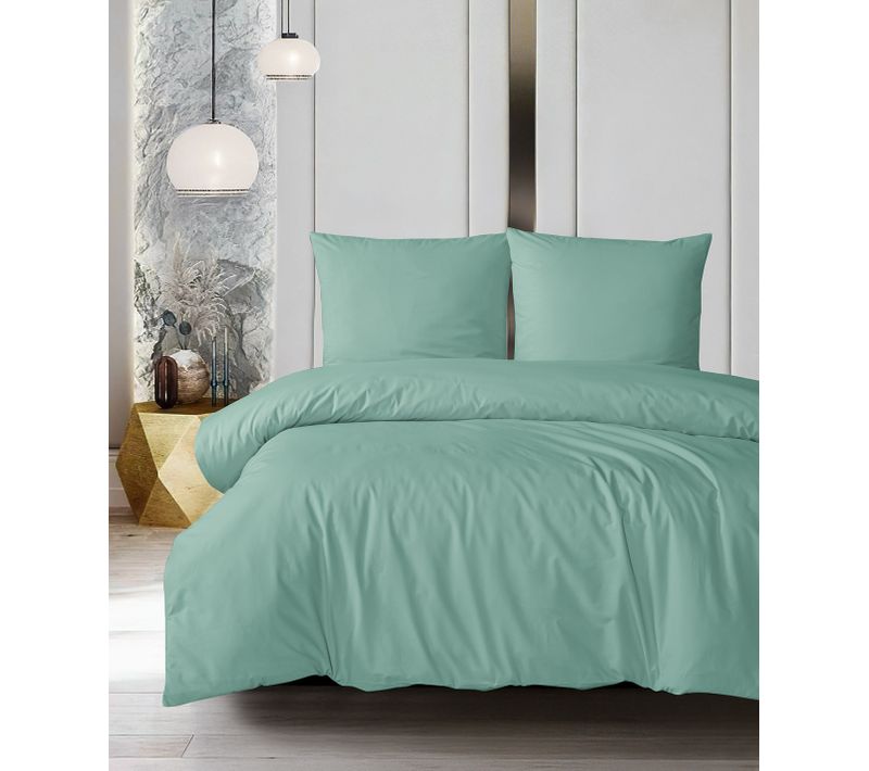 Parure De Lit 1 Personne 140x200 Cm Coton Uni