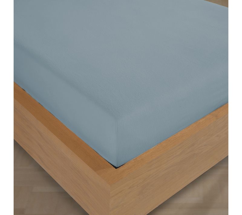 Drap Housse 140x190 Cm Flanelle De Coton Bleu