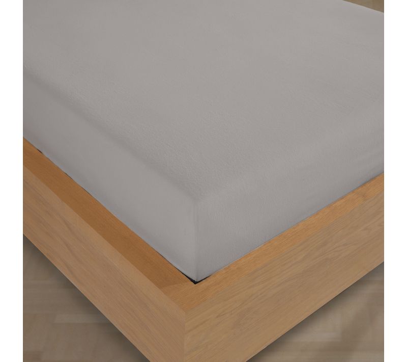 Drap Housse 140x190 Cm Flanelle De Coton Gris