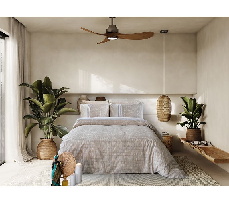 Parure De Lit 2 Personnes 240x220 Cm Coton Imprimé