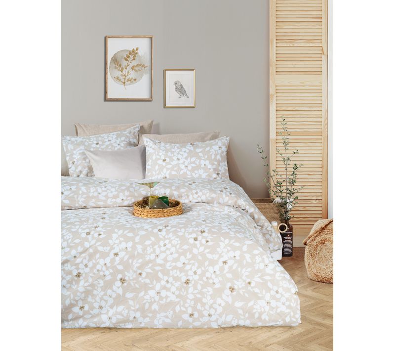 Parure Housse De Couette Et Taie D'oreiller 140x200 Cm Coton Imprimé
