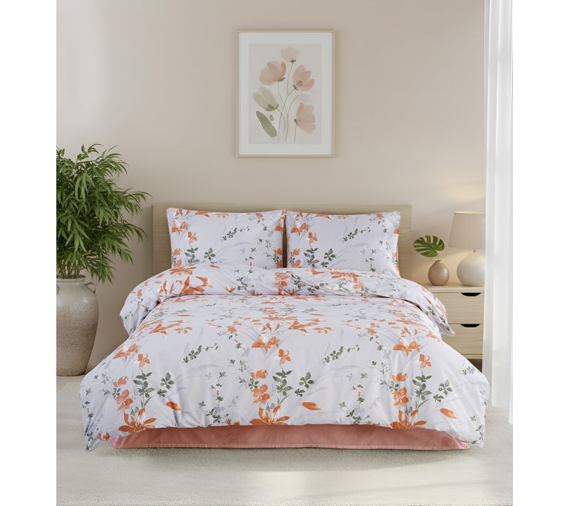 Parure Housse De Couette Et Taie D'oreiller 140x200 Cm Coton Imprimé