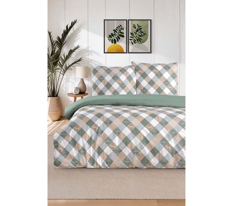 Parure Housse De Couette Et Taies D'oreiller 200x200 Cm Coton Imprimé