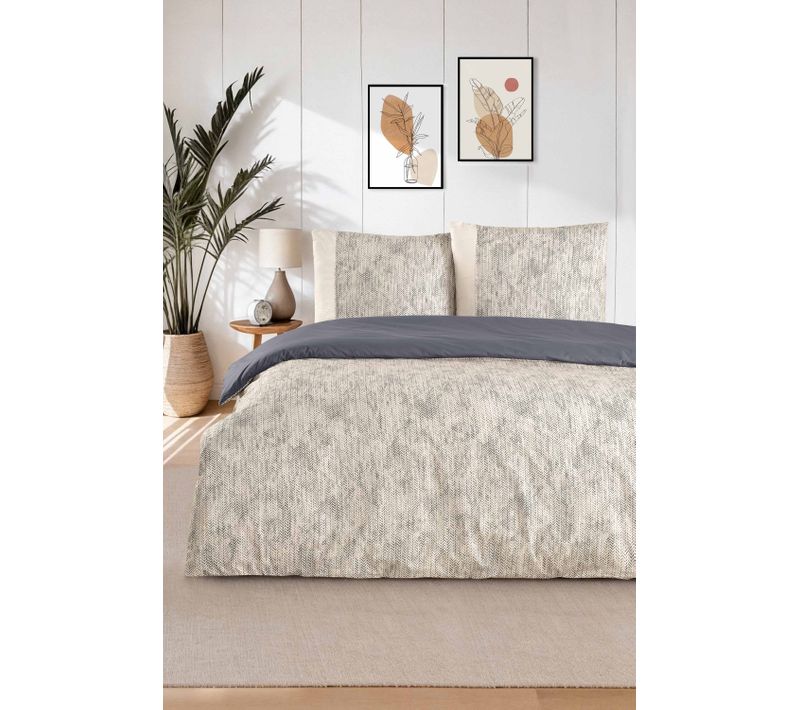 Parure Housse De Couette Et Taie D'oreiller 140x200 Cm Coton Imprimé