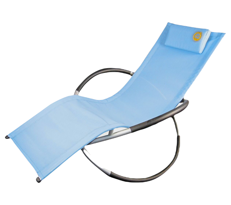 Transat En Aluminium à Bascule - O'sun - Bleu - Dimensions : 155 X 80 X 85 Cm