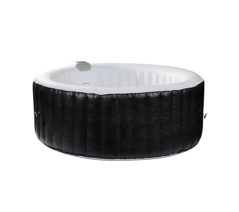 Spa Gonflable As04 - 185 X 65 Cm - 4 Places - Rond (livé Avec Filtre, Cadenas, Tapis De Sol Et Couve