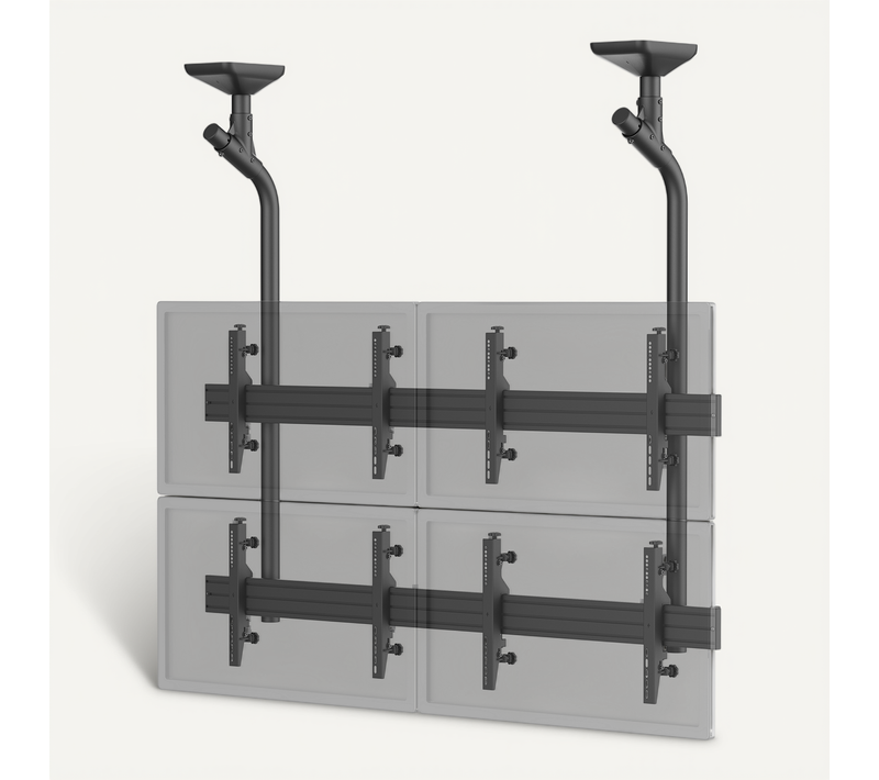 Support TV Plafond Mur D'images 4 écrans 45''- 55'' Noir