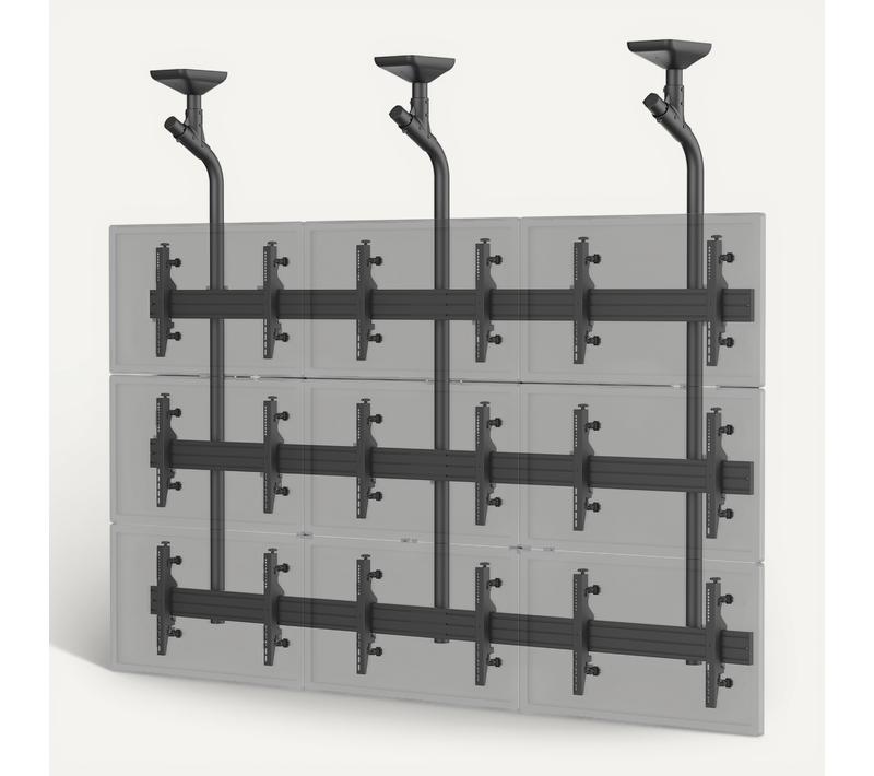 Support TV Plafond Mur D'images 9 écrans 45''-50'' Noir