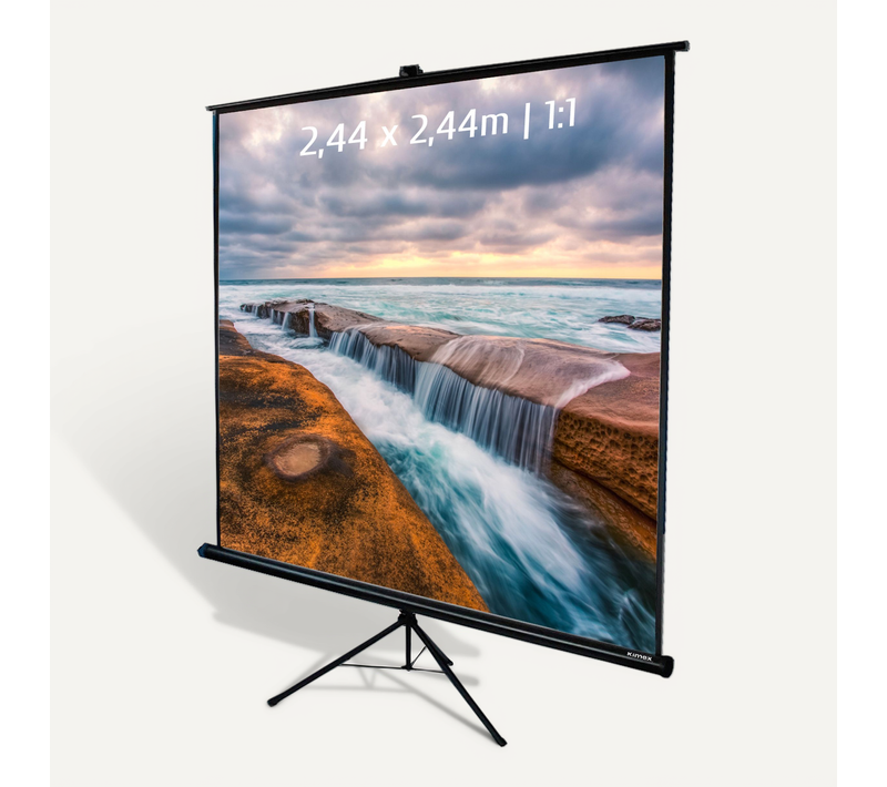 Ecran De Projection Trépied 2,44 X 2,44m - Format 1:1