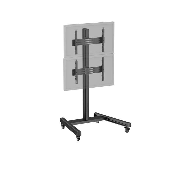 Support TV Sur Roulettes 2 écrans 40''-65'' Hauteur 175cm Noir
