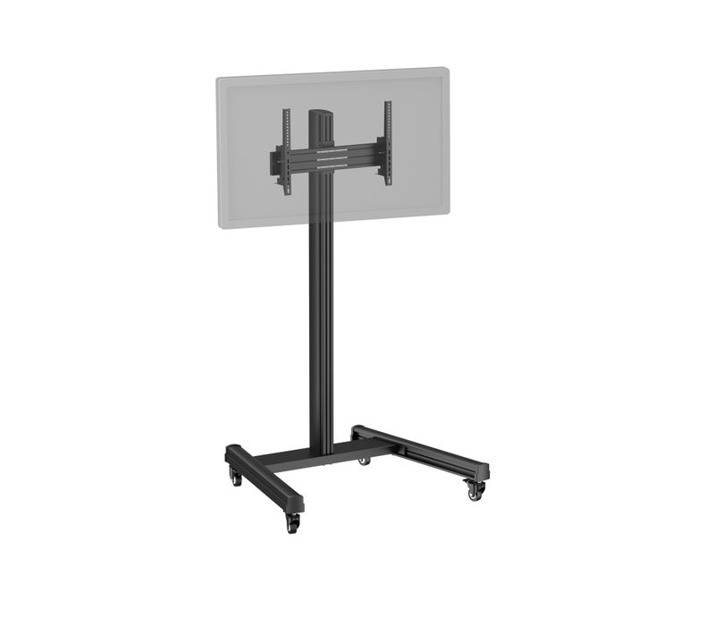 Support TV Sur Roulettes 32'' - 75'' Hauteur 175cm, Inclinable Noir