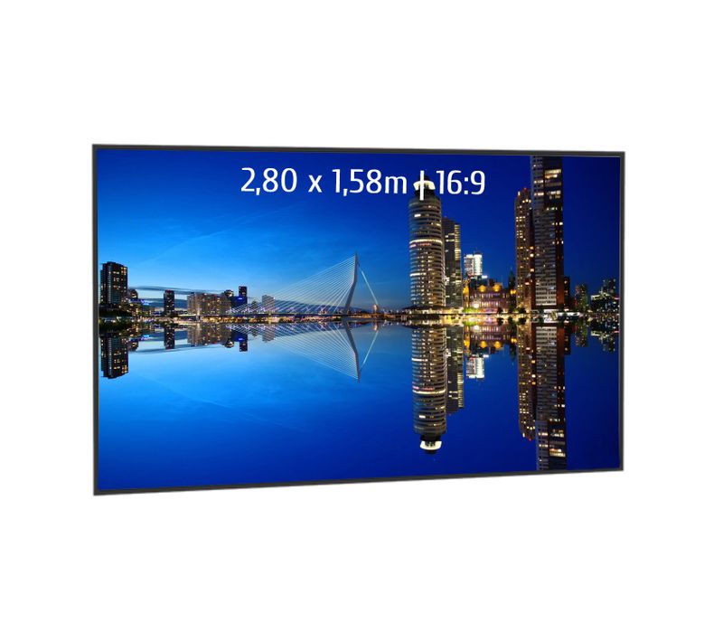 Ecran De Projection Sur Cadre 2,80 X 1,58m - Format 16:9 - Cadre Extra-fin