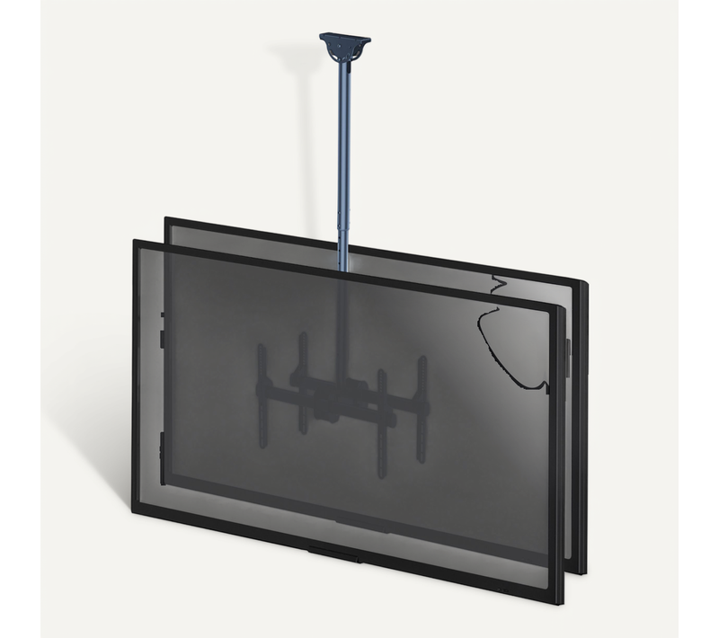 Support Plafond 2 écrans TV 37"-86", Hauteur 106-156cm