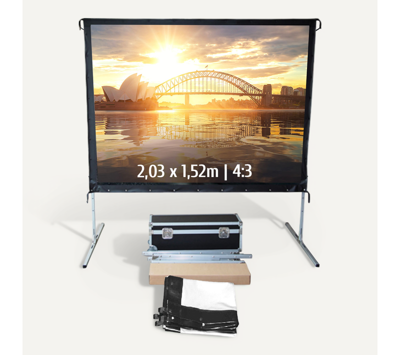 Ecran De Projection Valise 2,03 X 1,52m - Format 4:3 - Toile Avant