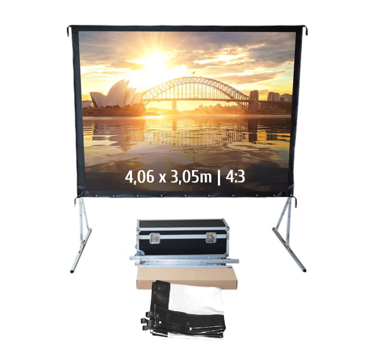 Ecran De Projection Valise 4,06 X 3,05m - Format 4:3 - Toile Avant