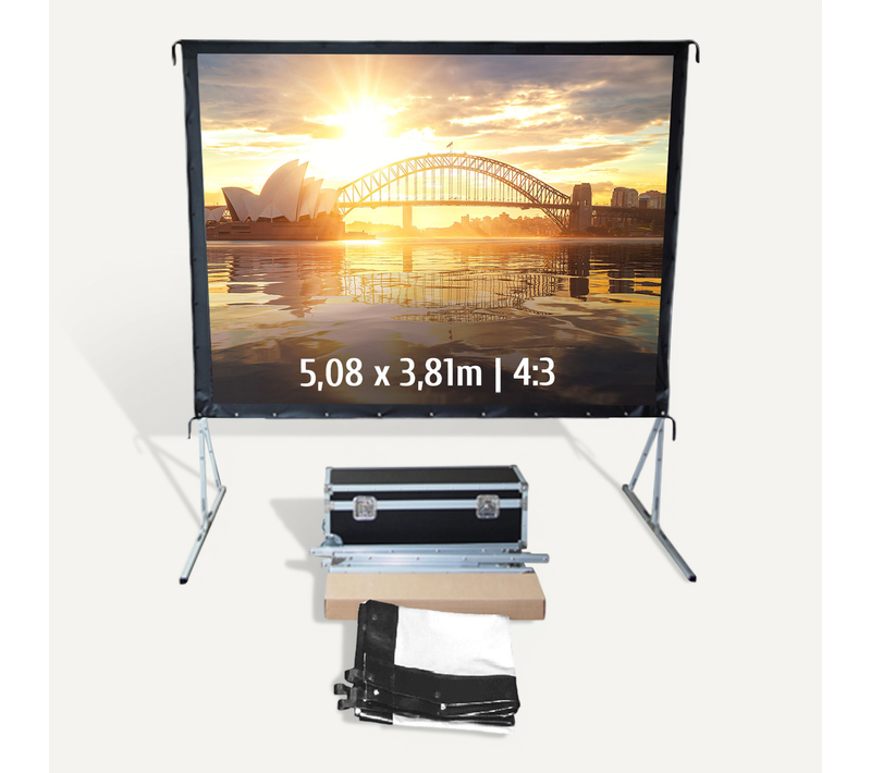 Ecran De Projection Valise 5,08 X 3,81m - Format 4:3 - Toile Avant