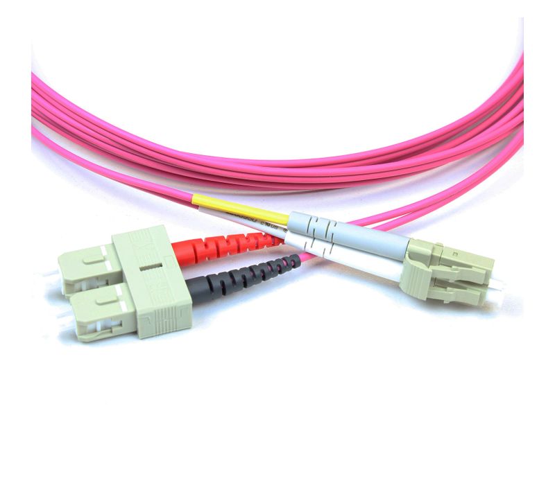Jarretière Optique, Duplex 2mm Om4 Sc / Lc, Magenta, Longueur 1m