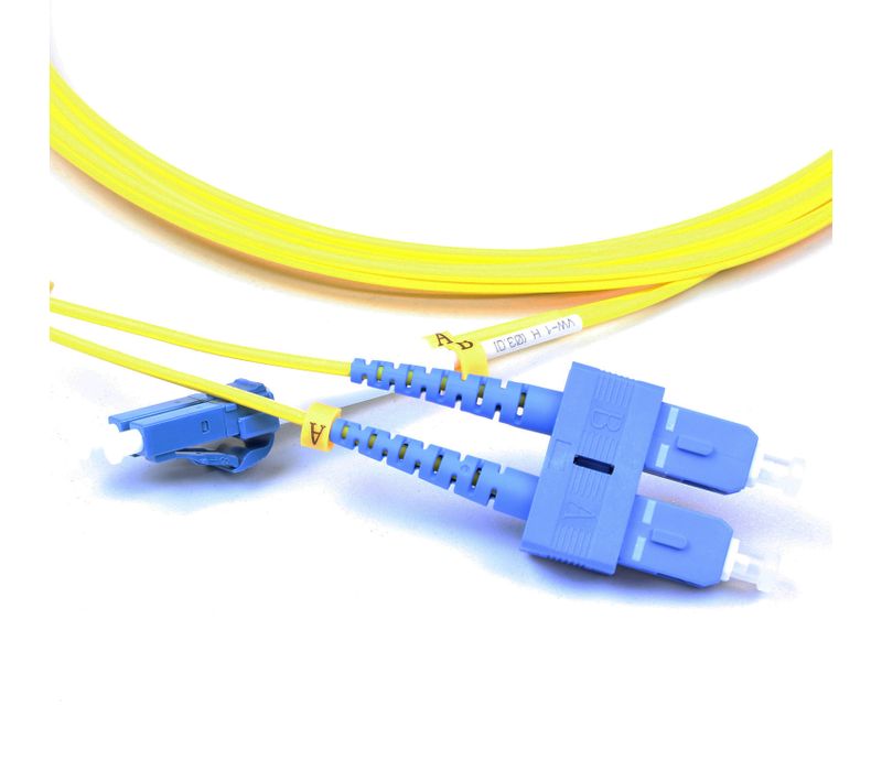 Jarretière Optique, Duplex 2mm Os2 Sc / Lc, Jaune, Longueur 2m