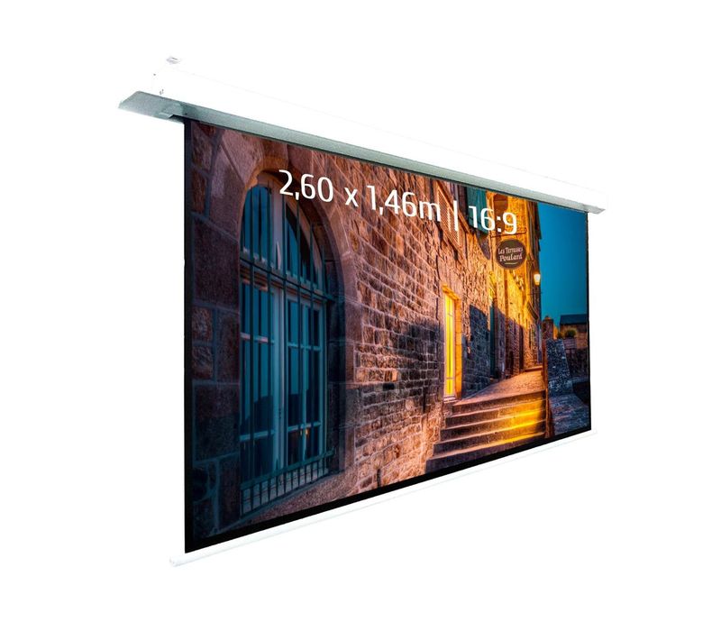 Ecran De Projection Motorisé Encastrable 2,60 X 1,46m - Format 16:9 - Wi-fi