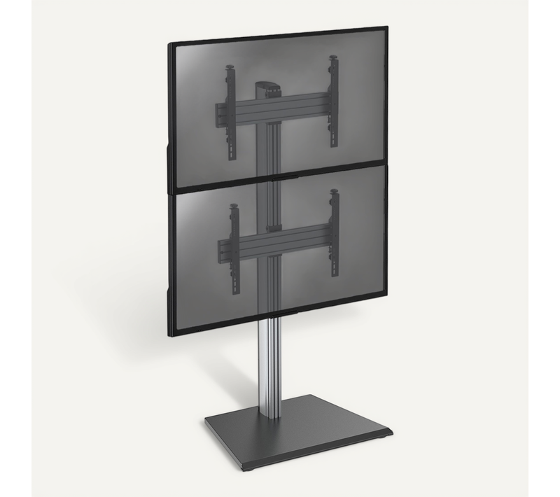 Support Sur Pied Pour 2 écrans TV 40''-65'' - Hauteur 175cm - A Poser