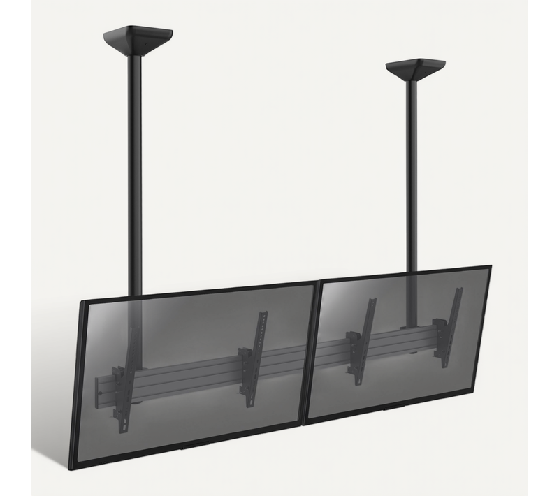 Support Plafond Menu Board 2 écrans 45''-55'' - Hauteur 150cm