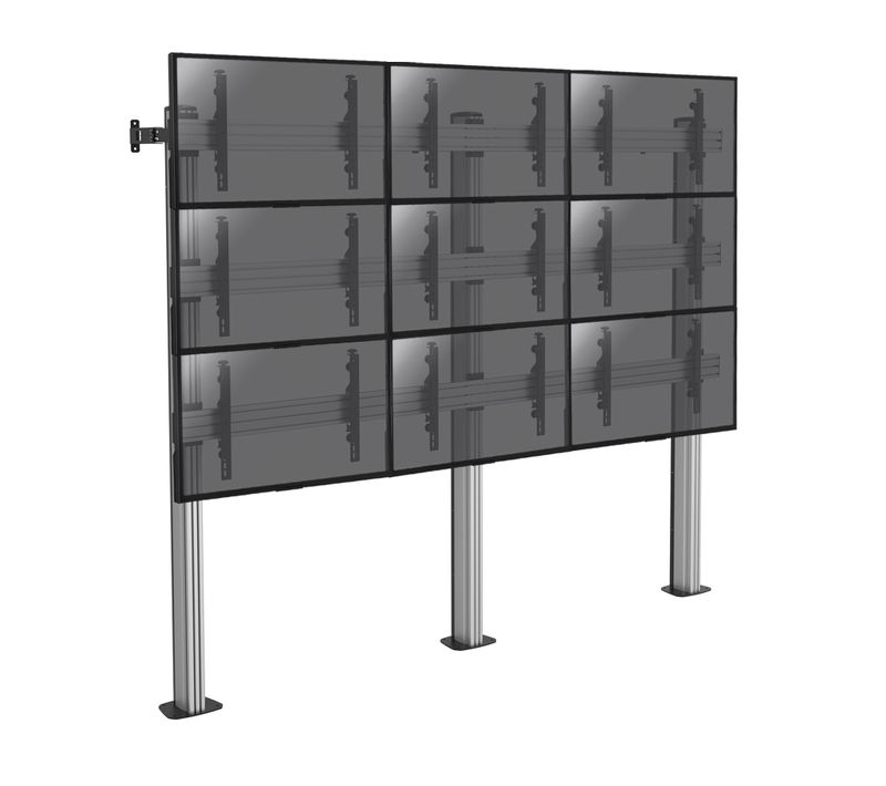 Support Sur Pieds Mur D'images 9 écrans TV 45''-50'' - A Visser