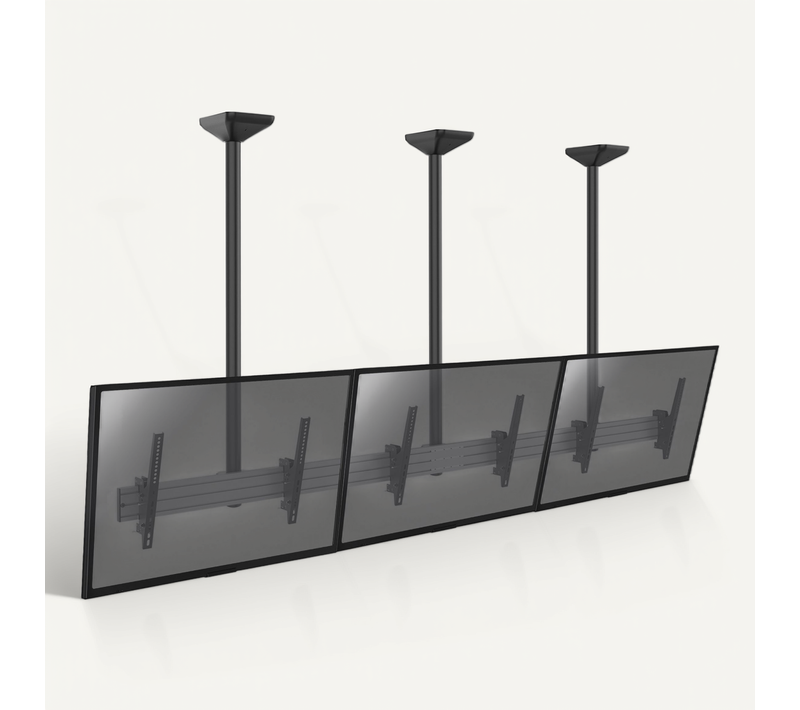 Support Plafond Menu Board 3 écrans 50''-55'' - Hauteur 150cm