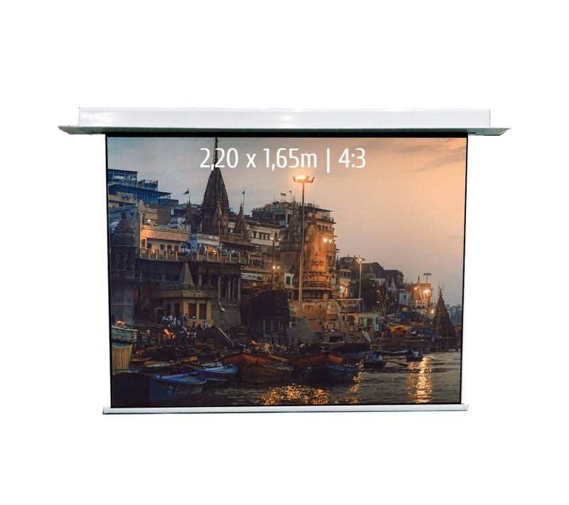 Ecran De Projection Motorisé Encastrable 2,20 X 1,65m - Format 4:3 - Wi-fi