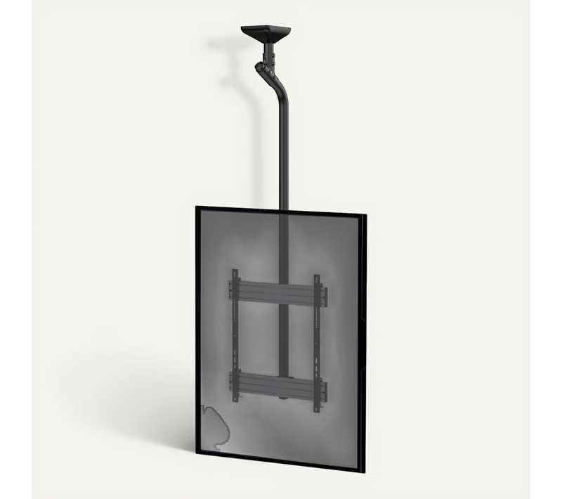 Support Plafond Pour 1 écran TV Mode Portrait 65''-75'' - Hauteur 225 Cm