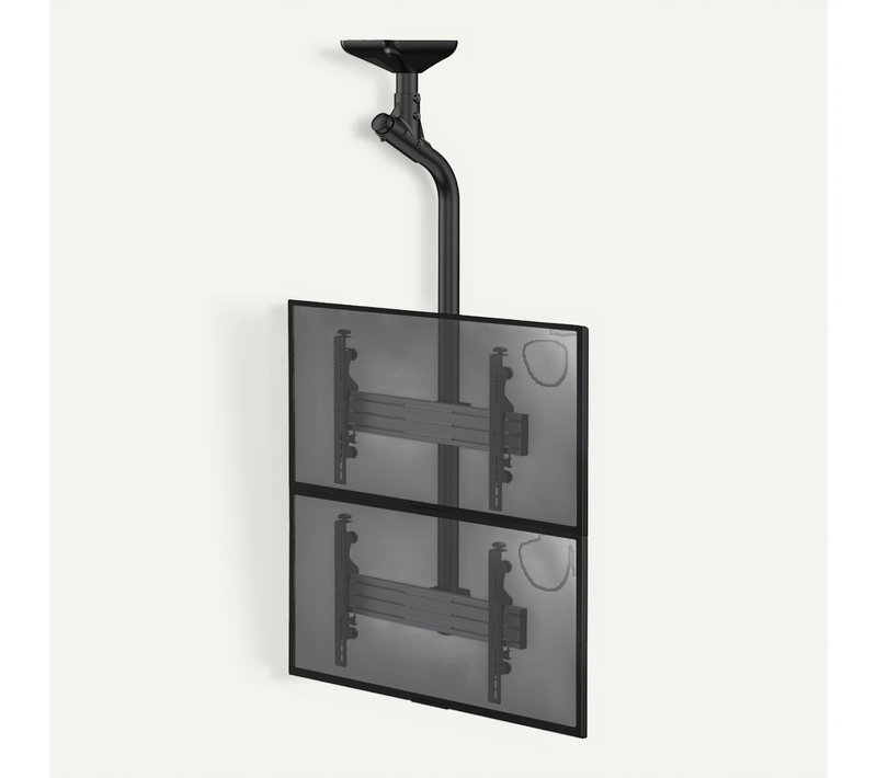Support Plafond Pour 2 écrans TV 43''-55'' - Hauteur 175cm