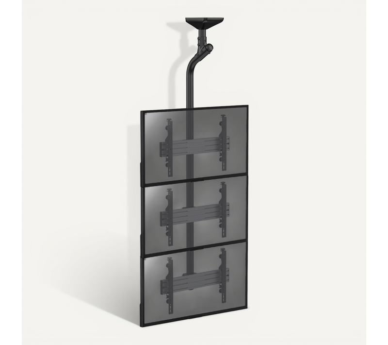 Support Plafond Pour 3 écrans TV 43''-55'' - Hauteur 225cm
