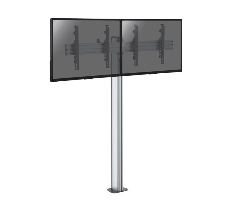 Support Sur Pied Pour 2 écrans TV 43'' - 49'' - Hauteur 175cm - A Visser