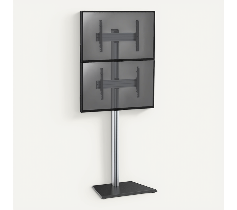 Support Sur Pied Pour 2 écrans TV 40''-65'' - Hauteur 240cm - A Poser