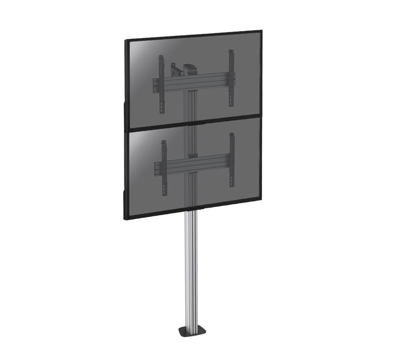 Support Sur Pied Pour 2 écrans TV 40''-65'' - Hauteur 240cm - A Visser